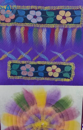 Altyn Adam picture made of felt, mono, flowers photo 2