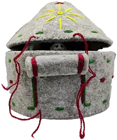 Altyn Adam yurt made of felt, grey, family