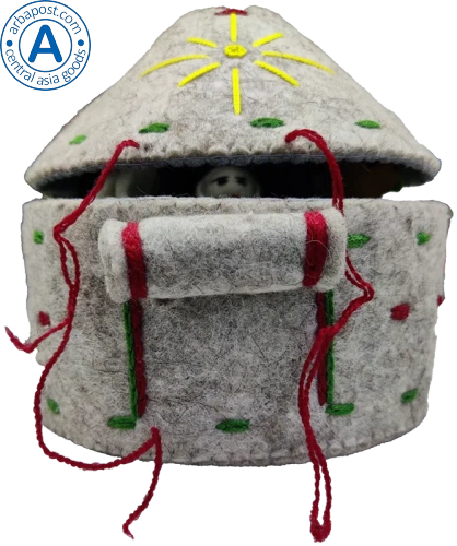 Altyn Adam yurt made of felt, grey, family