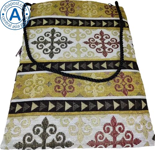 Altyn Adam bag made of fabric, gold-white with a pattern photo 2