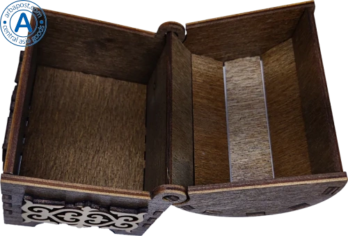 Altyn Adam storage box made of wood, rectangular, brown with white pattern photo 4 Altyn Adam storage box made of wood, rectangular, brown with white pattern photo 4