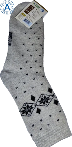 Todsocks socks made of wool, white-grey with dot pattern