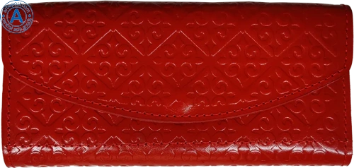 Ornek wallet made of leather, red, clasp inside