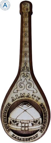 Altyn Adam magnet, Kazakhstan culture, dombra and yurt