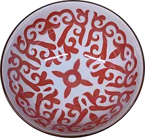 Altyn Adam bowl made of ceramic, round, red with pattern