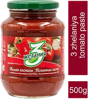 3 zhelaniya tomato paste, 500 g