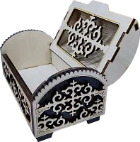 Altyn Adam storage box made of wood, rectangular, brown top-white bottom