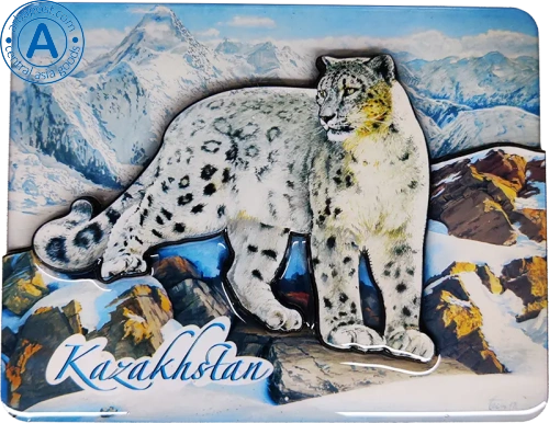 Altyn Adam magnet, Kazakhstan nature, snow leopard
