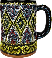 Altyn Adam mug made of ceramic, yellow-black-red