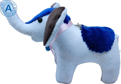 Zhibek Zholy elephant made of velveteen, white-black-brown photo 2