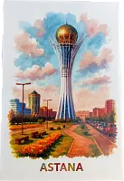 Zhanyl postcard, Astana, Baiterek, white