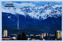 Altyn Adam postcard, Almaty, Kok tobe and mountains