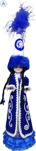 Altyn Adam doll, girl in saukele, blue