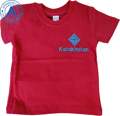 Khan t-shirt for kid, Kazakhstan, red