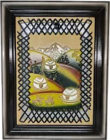 Altyn Adam picture made of leather, yurts