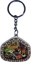 Altyn Adam keychain, trapezoid, eagle-dombra-flask