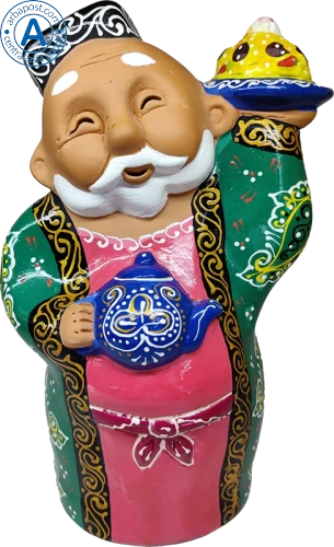 Altyn Adam man with tray made of clay, green