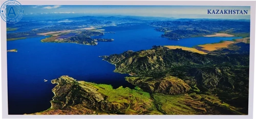 Altyn Adam postcard, Kazakhstan nature, Bukhtarma Reservoir