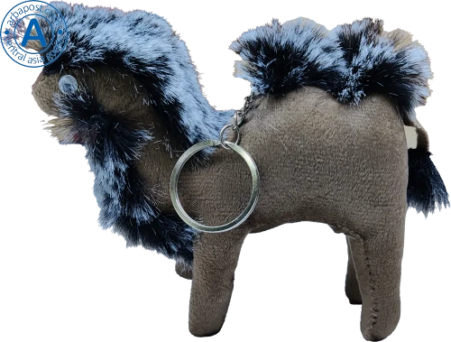 Zhibek Zholy camel made of velveteen, brown-black