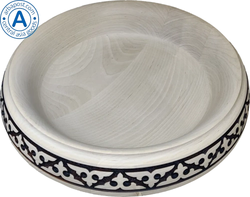 Altyn Adam plate made of wood, round, middle