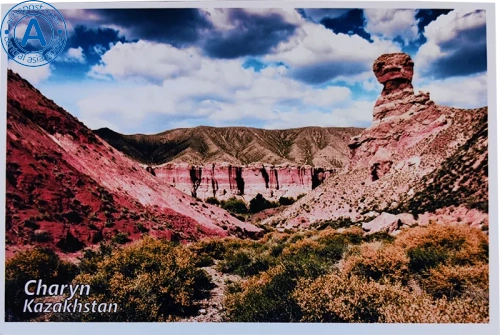 Altyn Adam postcard, Kazakhstan nature, Charyn canyon