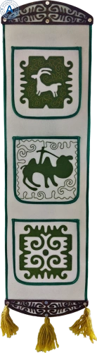 Altyn Adam picture made of felt, triple, ram-camel-pattern