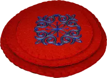 Altyn Adam dish coaster made of felt, set, red