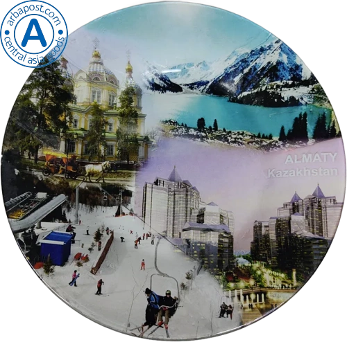 Altyn Adam plate made of glass, Almaty, type 2