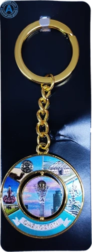 Altyn Adam keychain, round, Baiterek