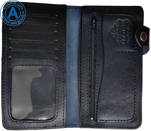 Ornek wallet made of leather, black photo 3