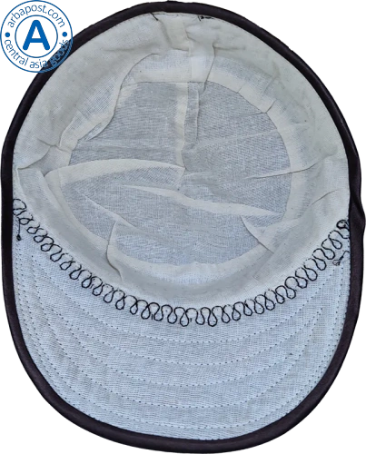 Altyn Adam cap made of felt, grey with kaz moyin gold patterns photo 4