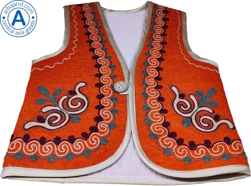 Altyn Adam children's vest made of felt, orange