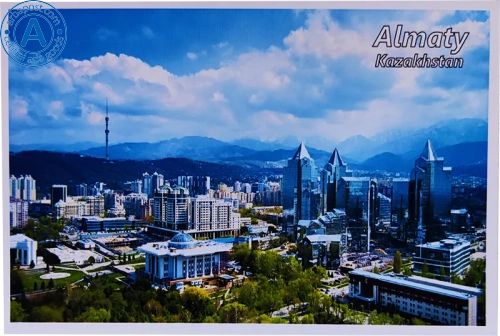 Altyn Adam postcard, Almaty, Nurly Tau