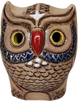 Altyn Adam whistle made of clay, owl