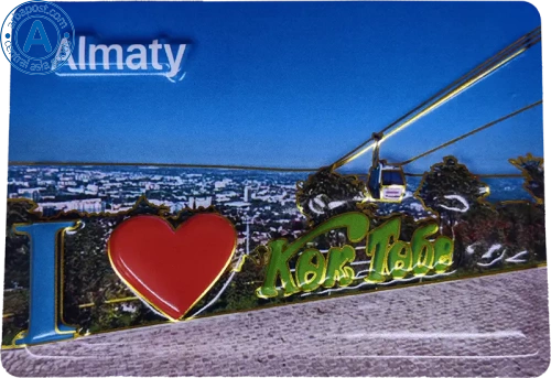 Altyn Adam magnet, Almaty, rectangular, Kok Tobe