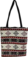 Altyn Adam bag made of fabric, white-black with red tortkulak pattern