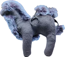 Zhibek Zholy camel made of velveteen, brown-grey