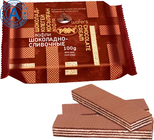 Rakhat waffles, chocolate and cream, 100 g
