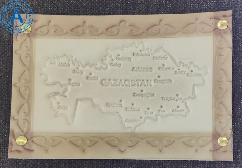 Altyn Adam picture made of leather, 3 Kazakhstan great judges photo 3