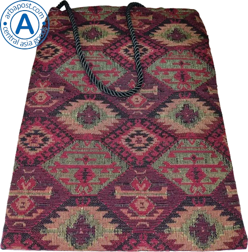 Altyn Adam bag made of fabric, dark-red with a pattern photo 2