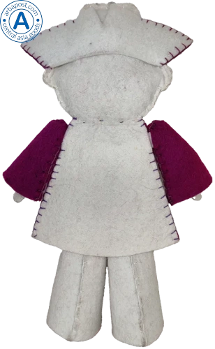 Altyn Adam doll of boy, hanging, violet-white photo 2