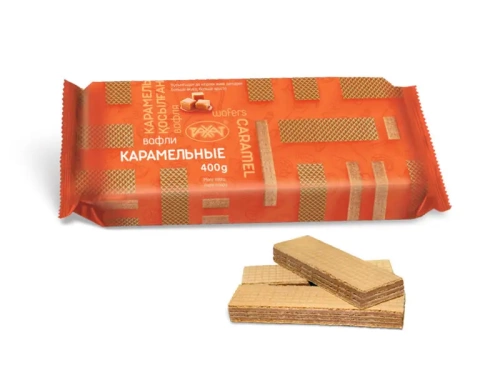 Rakhat wafers, caramel, 400 g