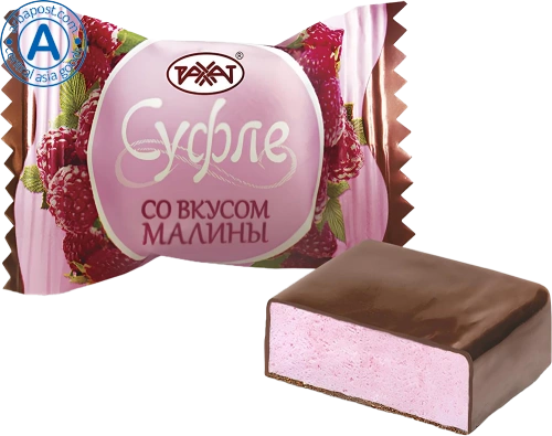 Rakhat souffle with raspberry flavor