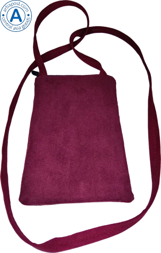 Altyn Adam bag made of fabric, red with white-red kyrykmuyiz pattern photo 2