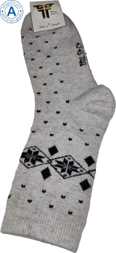 Todsocks socks made of wool, white-grey with dot pattern photo 2