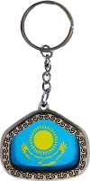 Altyn Adam keychain, trapezoid, Kazakhstan map