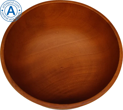 Altyn Adam bowl made of wood, round, brown with white pattern photo 3