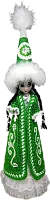 Altyn Adam doll, girl in saukele, green