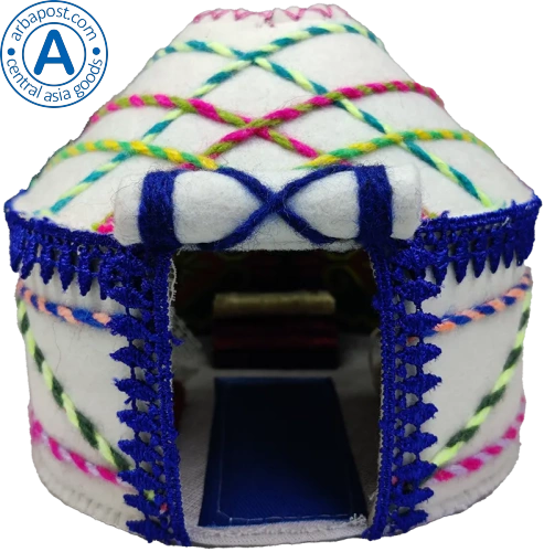 Altyn Adam yurt made of felt with blue threads