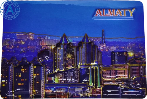 Altyn Adam magnet, Almaty, rectangular, Nurly Tau